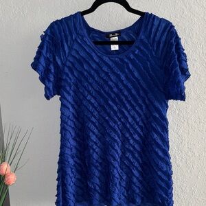 🌴Brittany Black Women's Blue Textured Top Size S